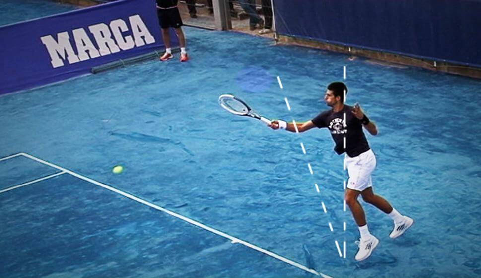 En el drive, el pie izquierdo debe avanzar y apoyar un instante antes de que arranque la raqueta en dirección al impacto.