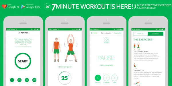 Esta aplicación fitness es perfecta porque solo te lleva siete minutos completar la rutina.