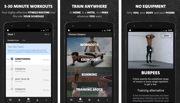 Freeletics Bodyweight ofrece planes de entrenamiento diversos.