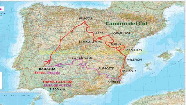 El Camino del Cid consta de cinco etapas y recorre miles de kilómetros.