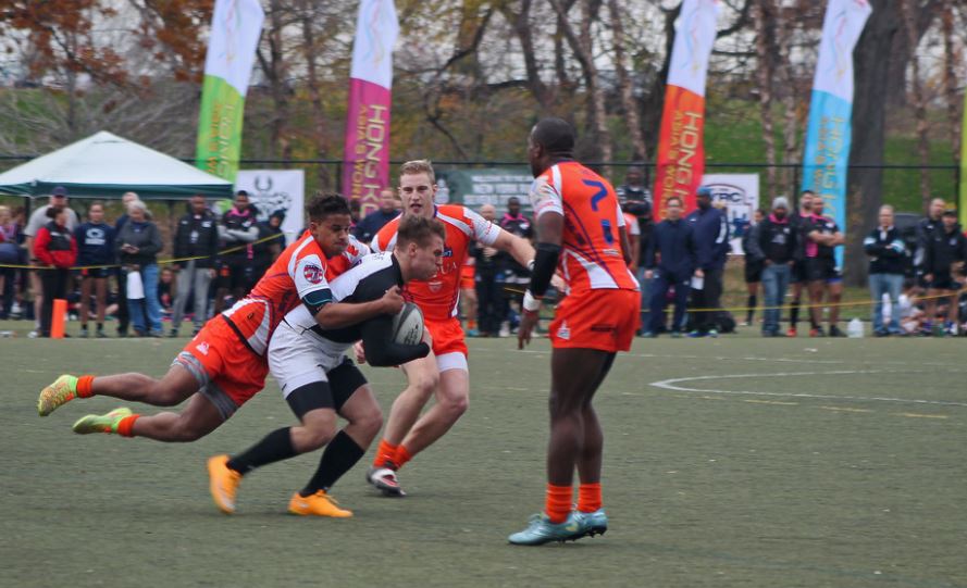 Partido de rugby amateur.