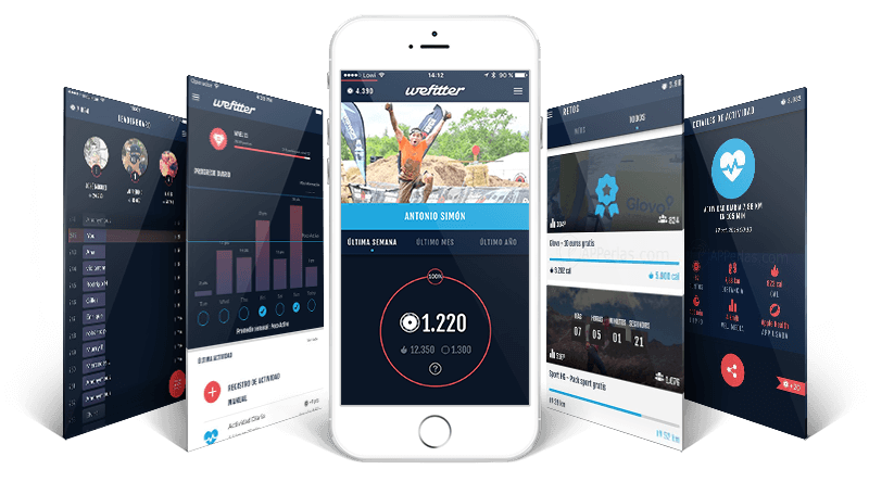 Además de llevar registro de las rutinas diarias, wefitter ofrece recompensas por la constancia y el buen rendimiento.