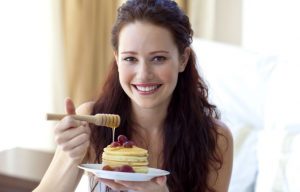Platos dulces con frutas y verduras