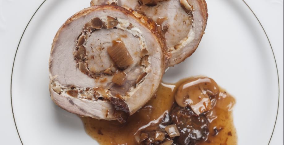 Solomillo relleno de setas.