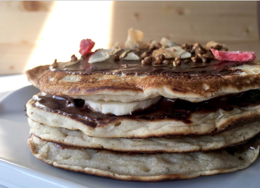 Tortitas de avena con chocolate.