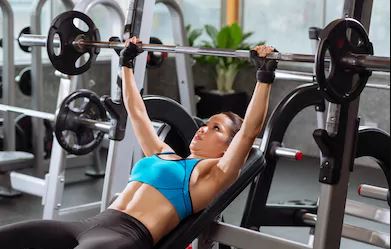 Prensa de banco barbell.