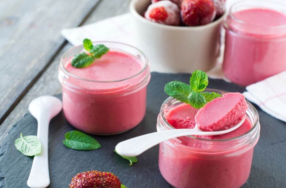 Mousse de fresas.