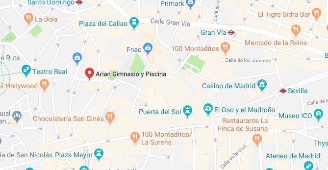 Localización del gimnasio.