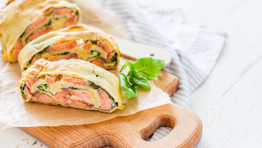 Strudel de pavo y verduras.