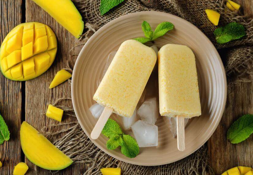 Los helados de mango ofrecen un sabor único.
