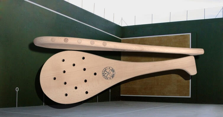 La paleta goma maciza es otra especialidad de la pelota vasca.