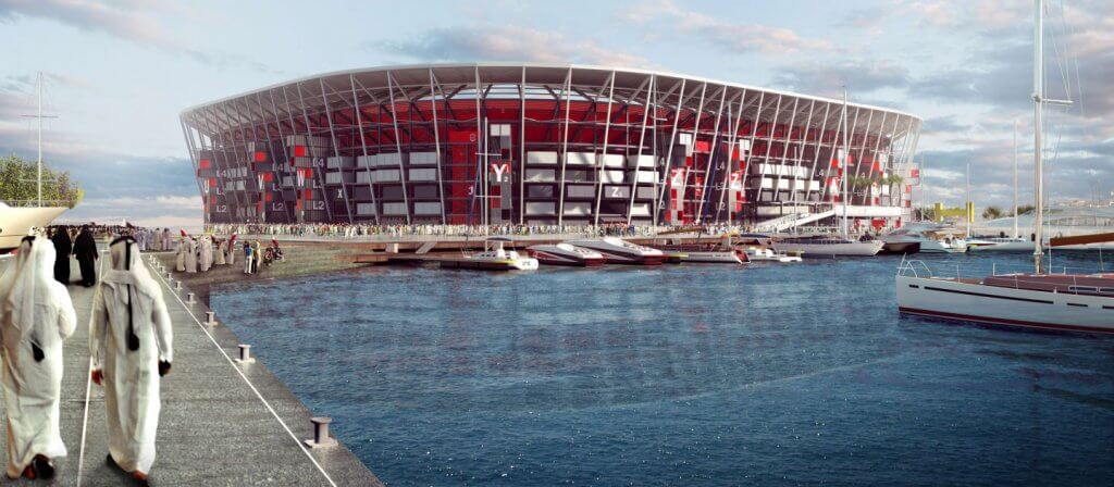 Uno de los estadios del mundial Catar 2022 que será desmontado luego del evento.