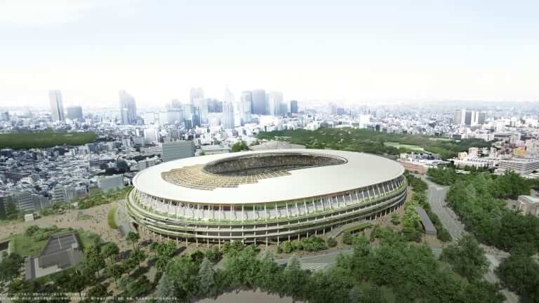 Exterior del Estadio Olímpico de Tokio.