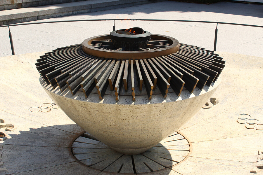 La llama siempre encendida en el Museo Olímpico de Lausana.