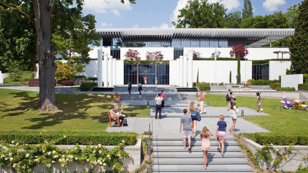 El Museo Olímpico de Lausana visto desde afuera.