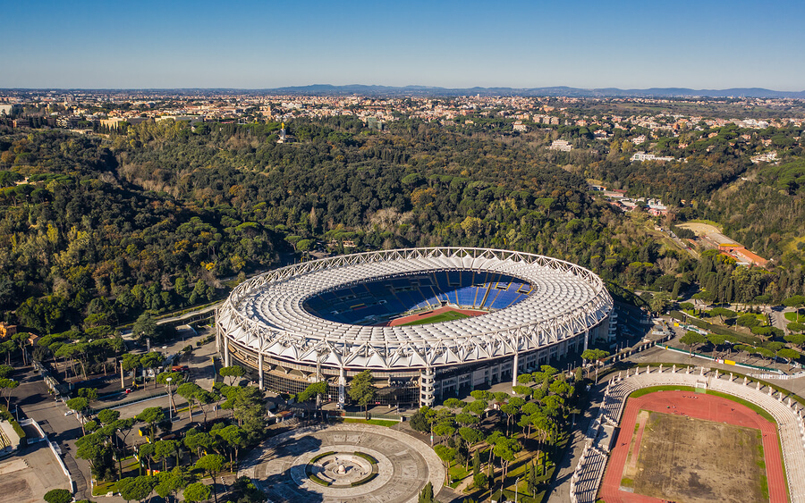 El Estadio Olímpico de la ciudad de Roma.