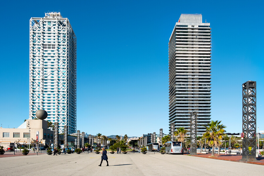 La villa olímpica de Barcelona luego de los Juegos Olímpicos.