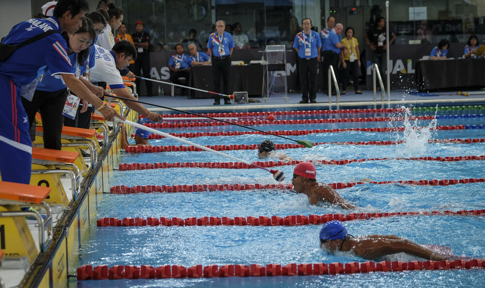 Competición de natación en Juegos Paralímpicos.