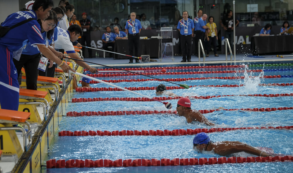 Competición de natación en Juegos Paralímpicos.