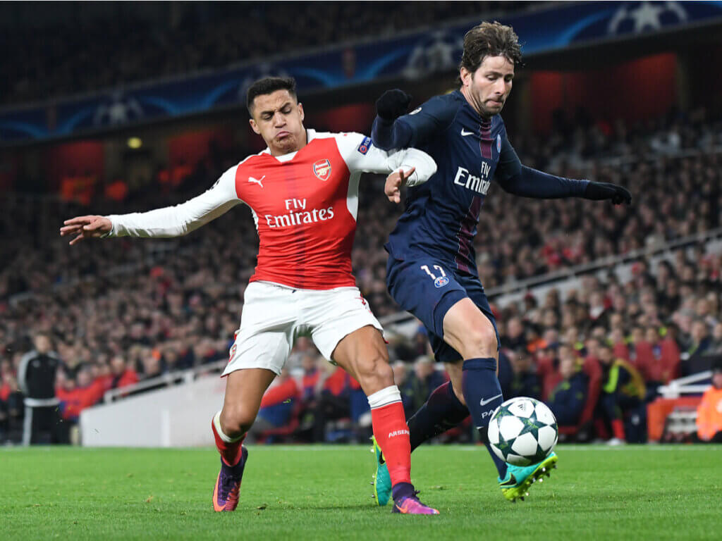 Partido de Champions entre Arsenal y PSG.