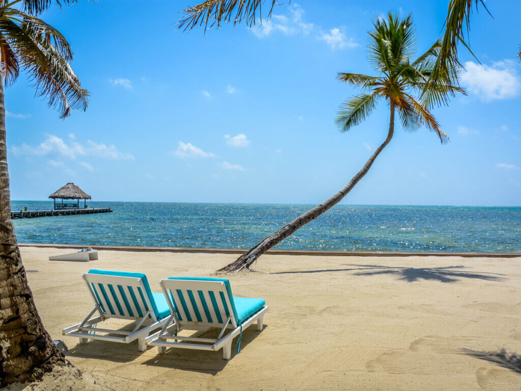La playa de Ambergris en Bélice.