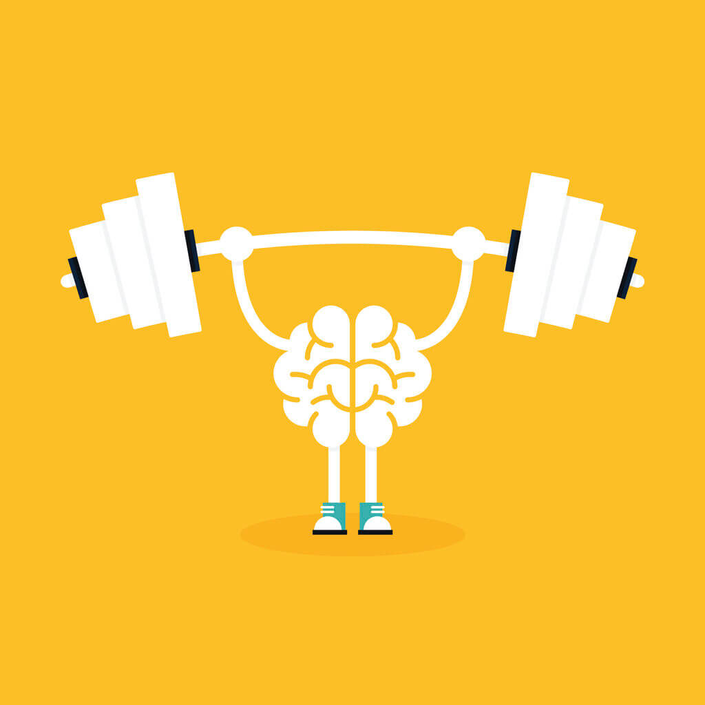 Ilustración de un cerebro entrenado para mejorar la salud