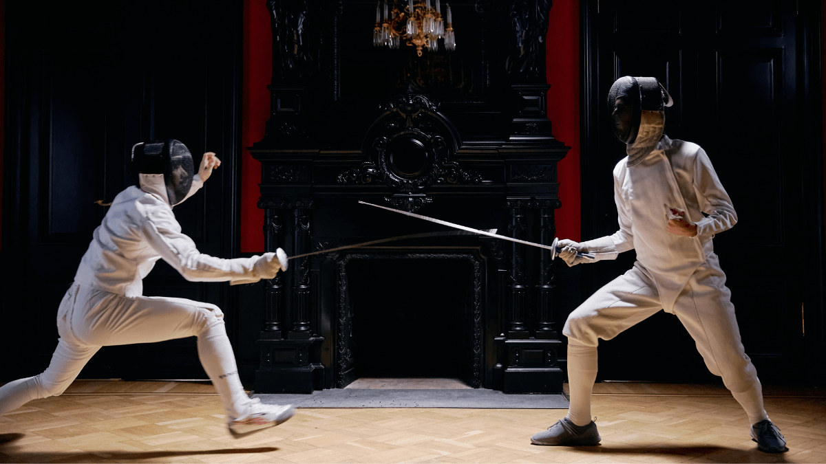combate de esgrima